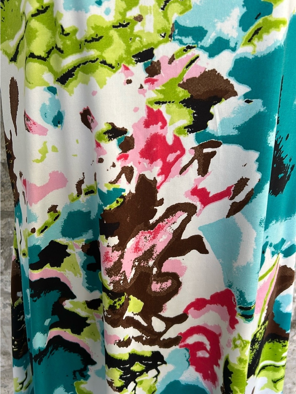 Teal Floral Print Tank Dress - Picture 3 of 7